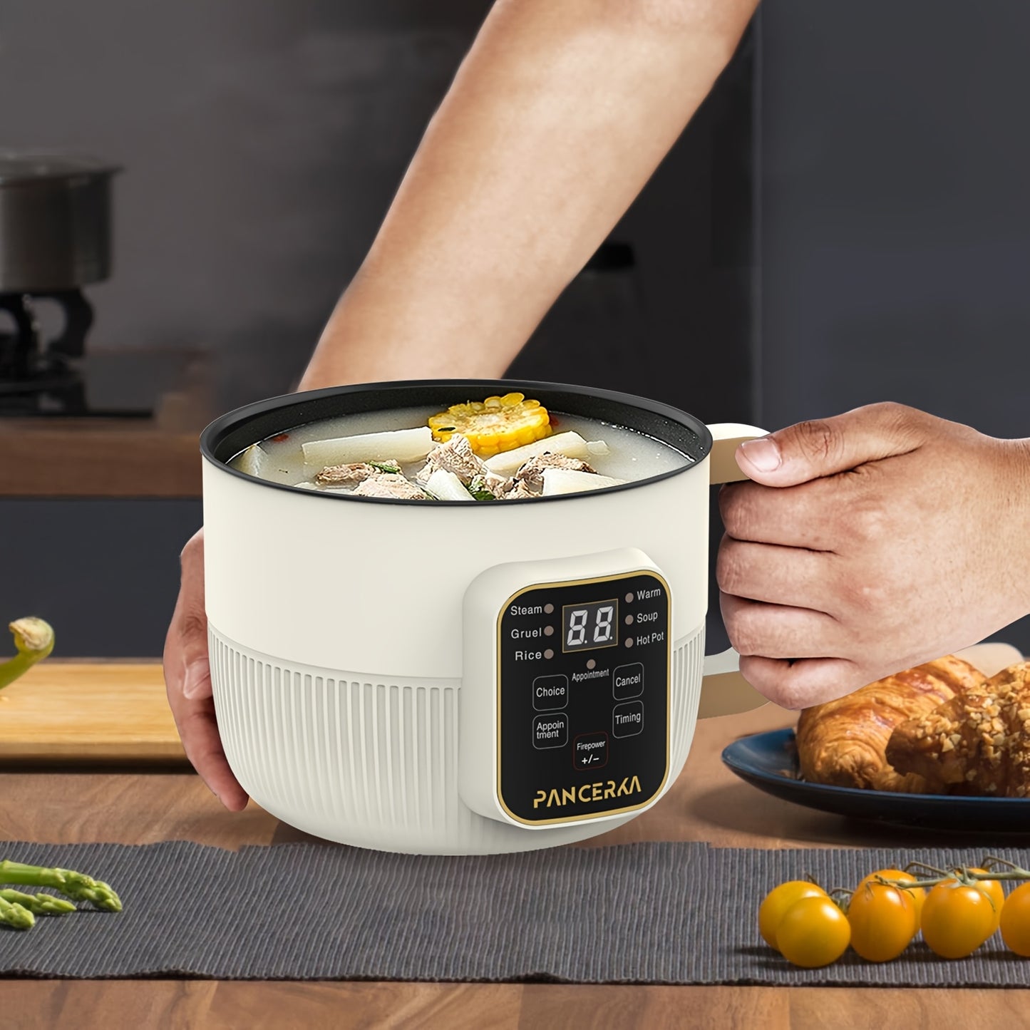 1.0L Multifunctional Non-Stick Steamer with Intelligent Mechanical Buttons