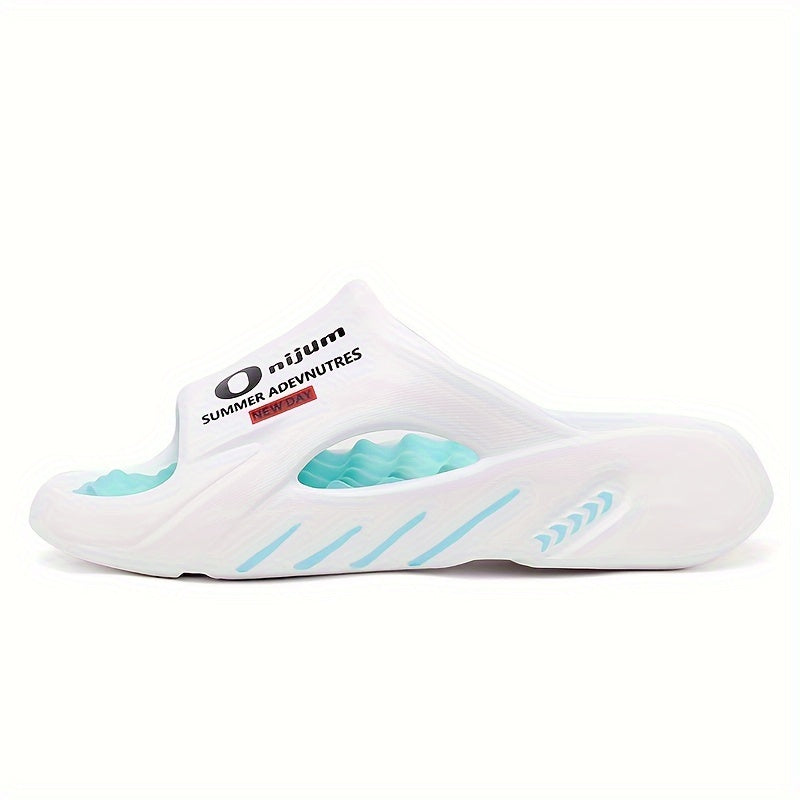 Men's Trendy Street Style Color Block Open Toe Breathable Chunky Slippers