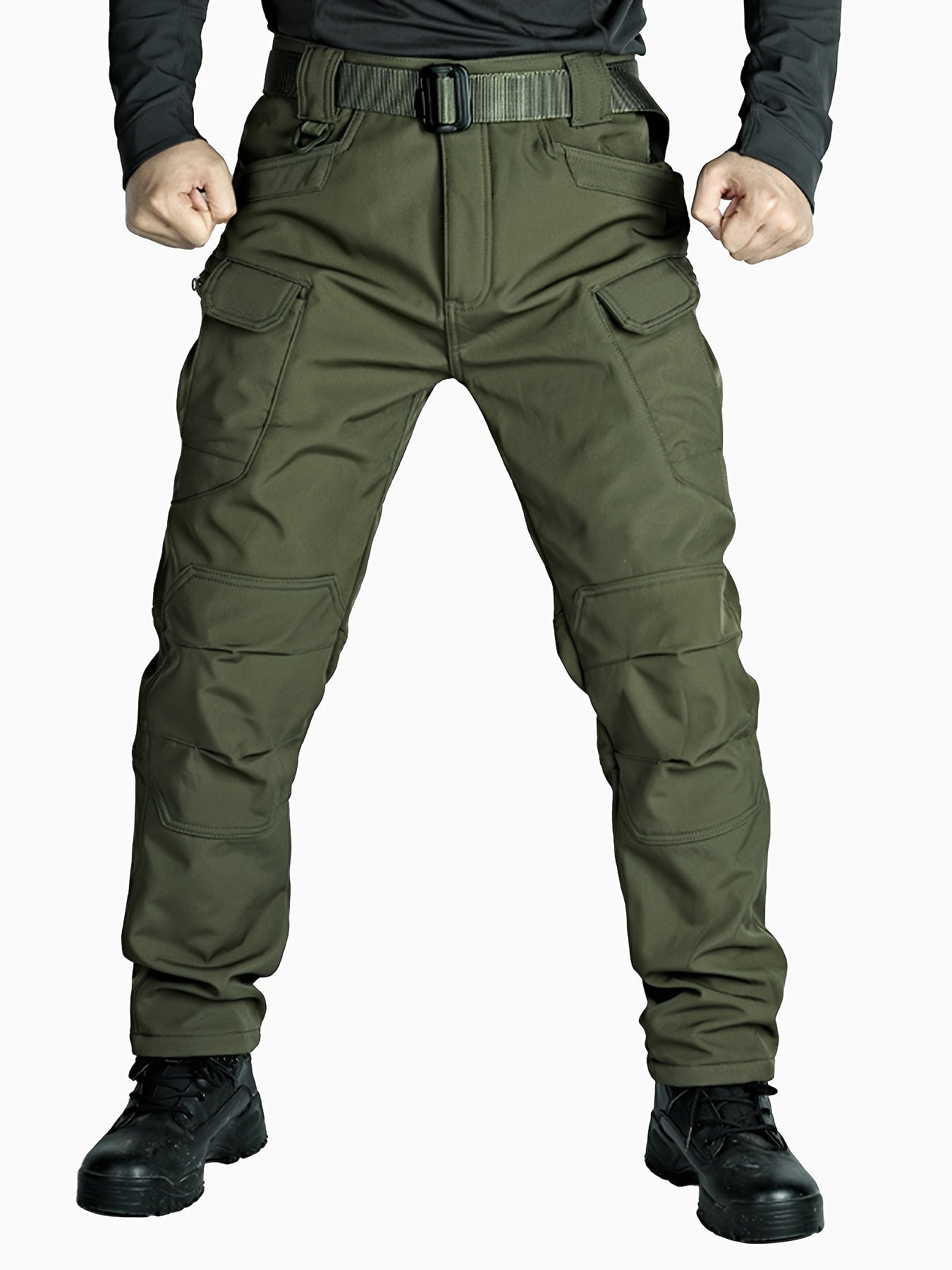 Men'S Fleece-Lined Work Pants - Thick, Tactical, Multi-Pocket Design