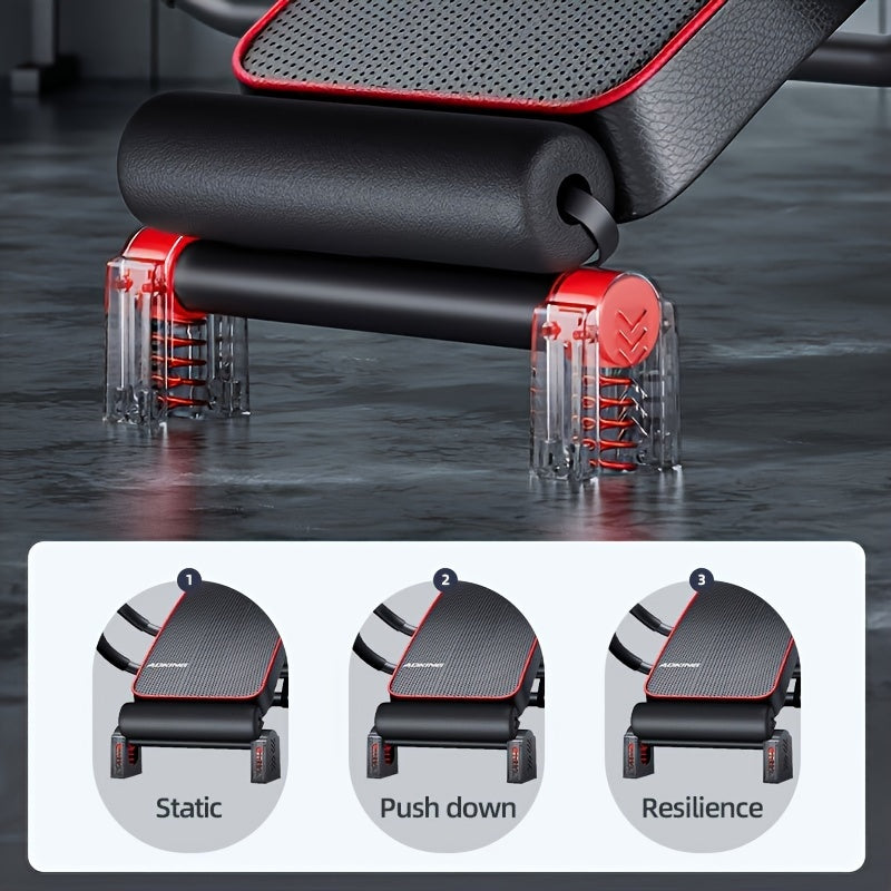 Adjustable Sit-Up Bench with Cushioned Backrest, Foldable Ab Workout Equipment