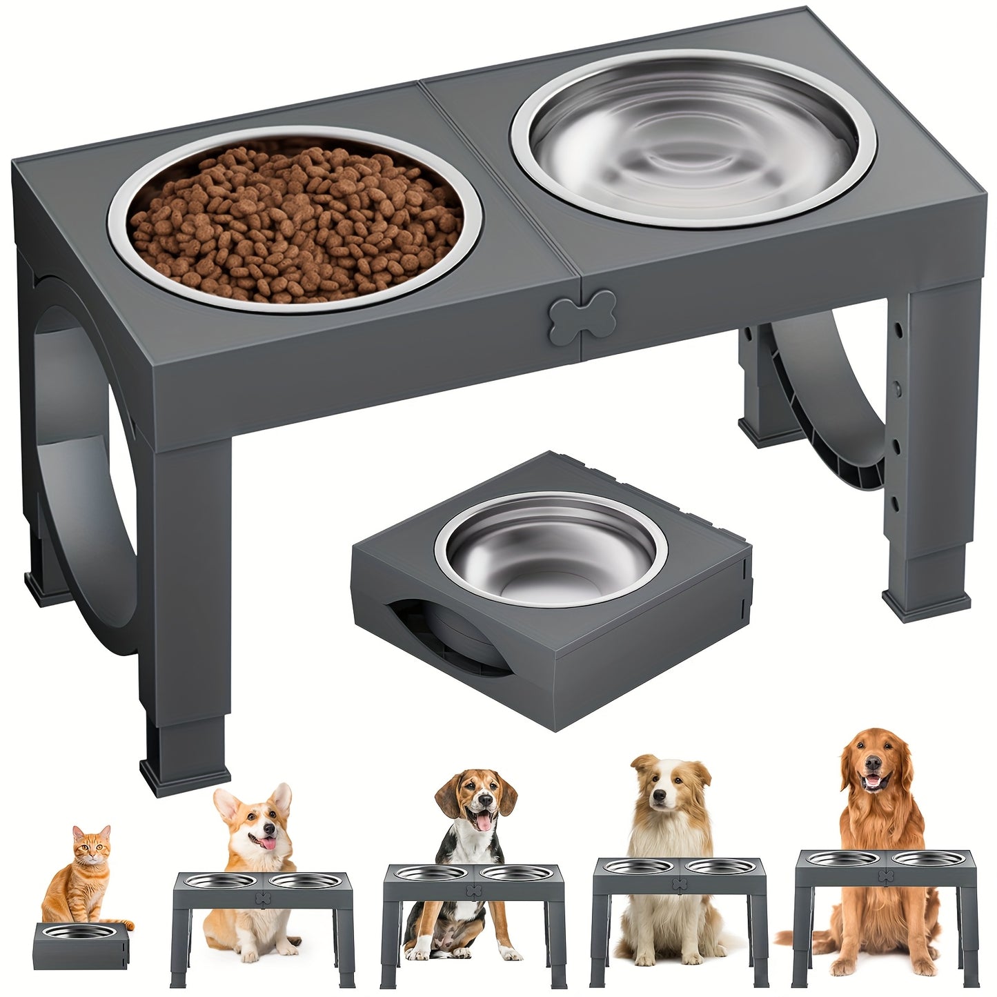 1 Set Elevated Dog Bowls