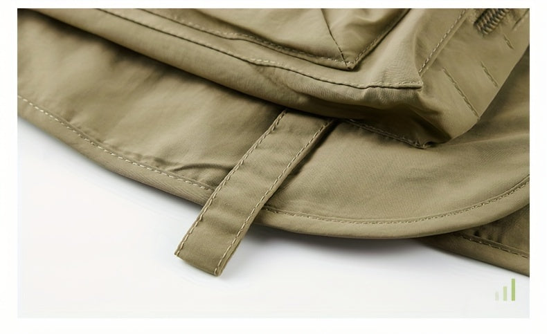 Men's Trendy Zip Up V Neck Vest With Zipper Multi-Pocket