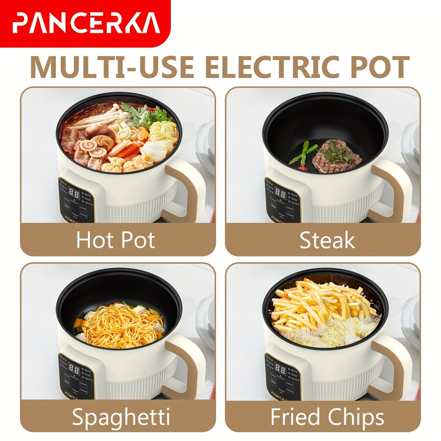 1.0L Multifunctional Non-Stick Steamer with Intelligent Mechanical Buttons