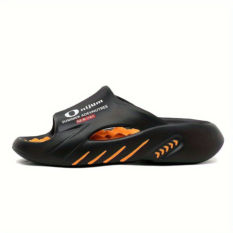 Men's Trendy Street Style Color Block Open Toe Breathable Chunky Slippers