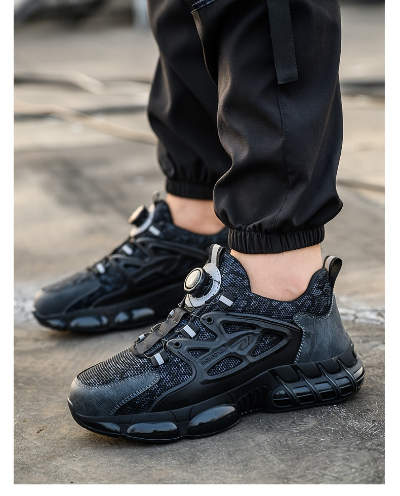Stylish Men'S Safety Work Shoes with Steel Toe & Puncture Protection