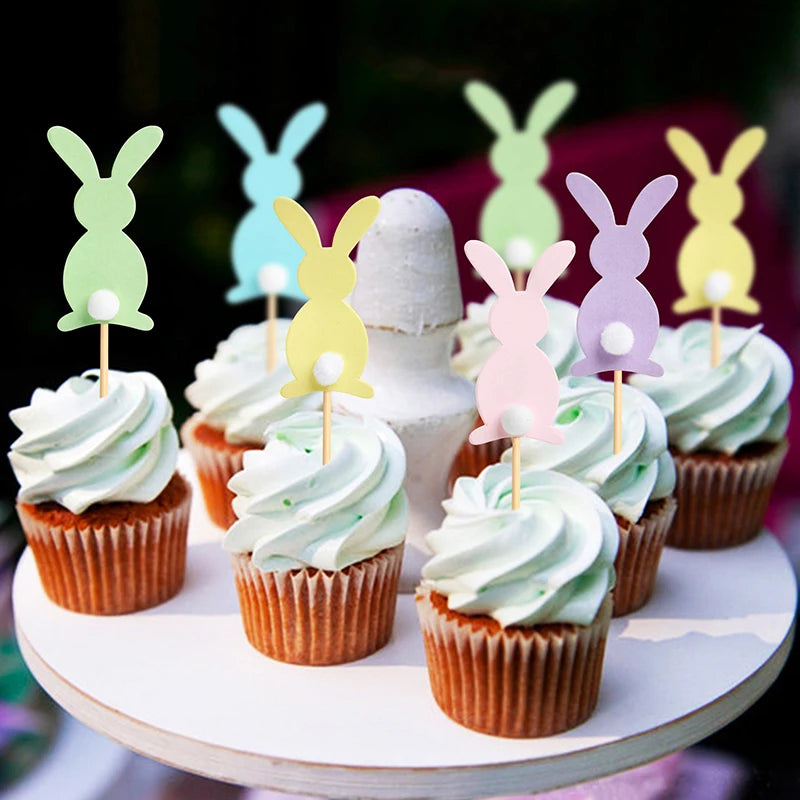 Cute Easter Bunny Ears Cupcake Toppers