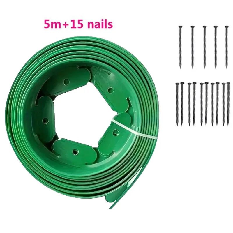 Garden Greening Grass Stone Divider With Thick Soil Barrier