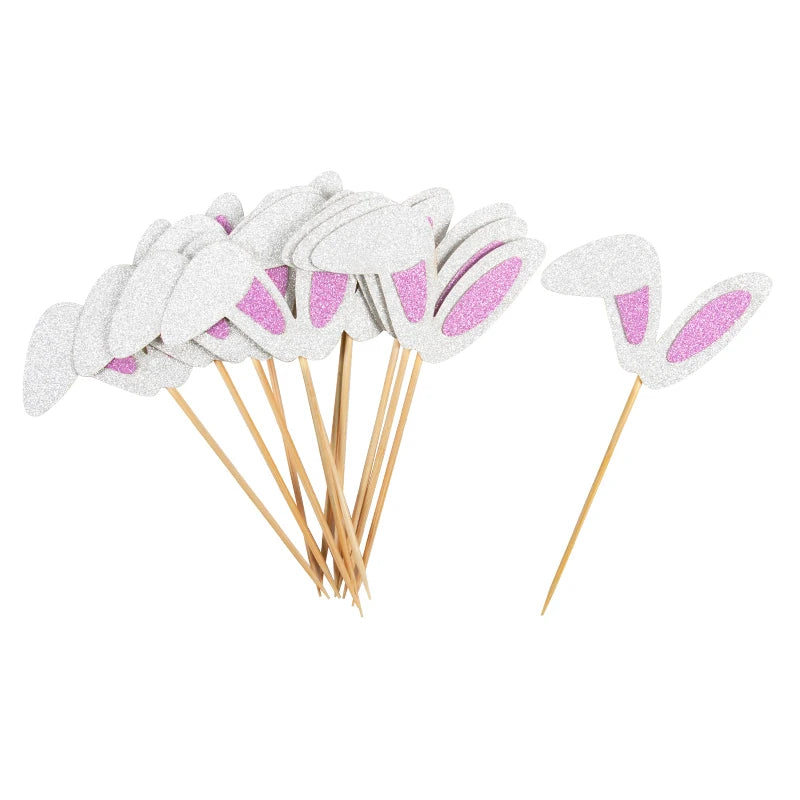 Cute Easter Bunny Ears Cupcake Toppers