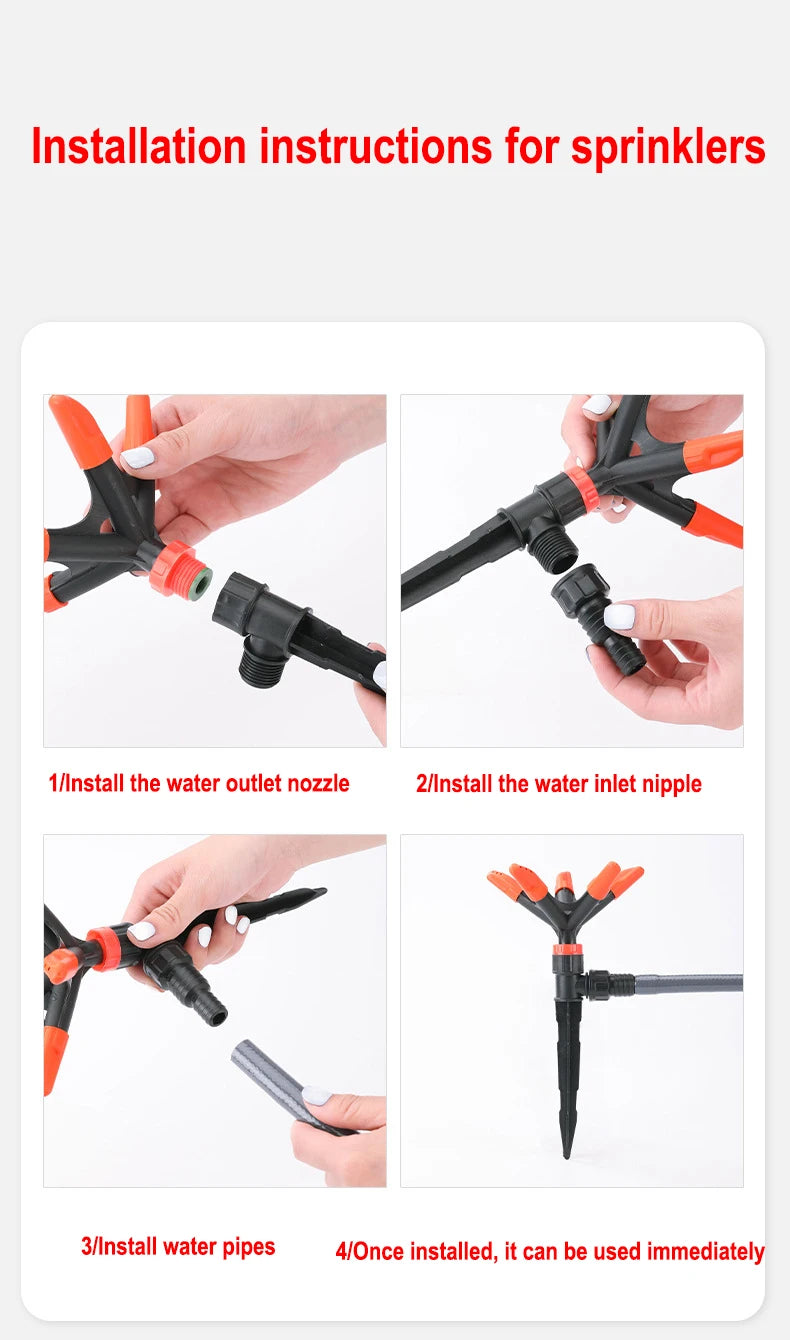 360° Rotating Pentagonal Showerhead Automatic Sprinkler