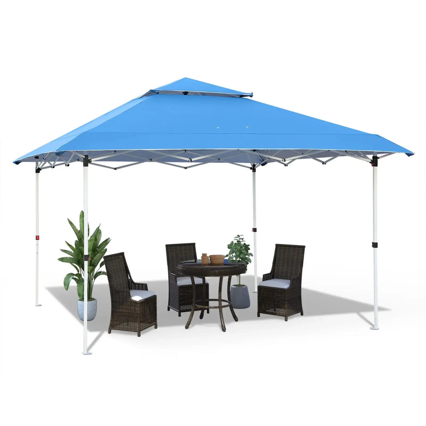 Gazebo Outdoor Pop up Canopy Tent 3.6x3.6m with Curtains and Shelter for Patio