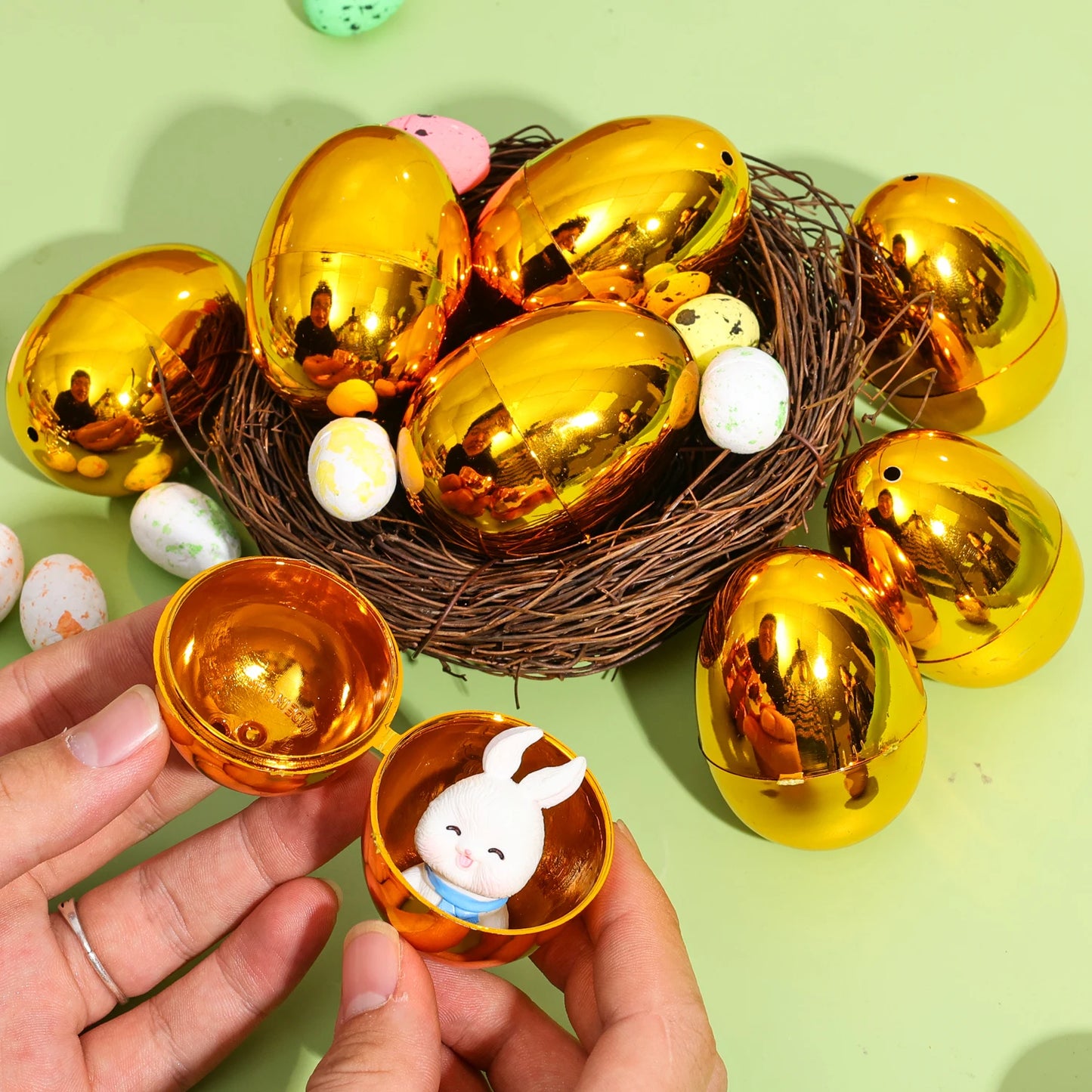 24/6PCS Easter Golden Egg Party Yard Game Prizes Supplies