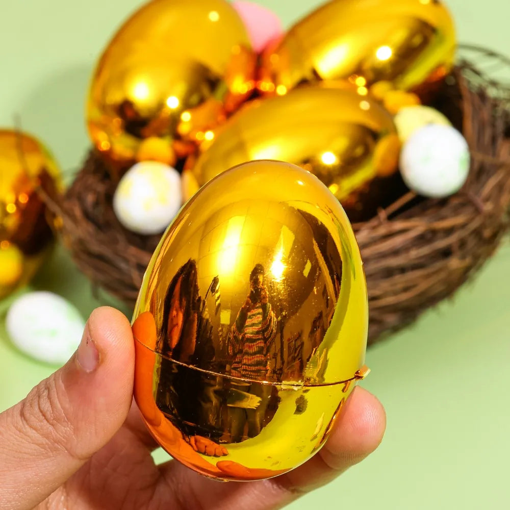 24/6PCS Easter Golden Egg Party Yard Game Prizes Supplies