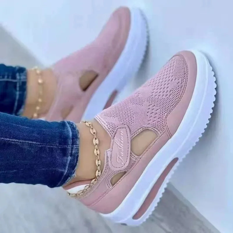 Red Casual Shoes Women Breathable