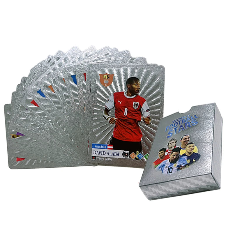 55-27PCS Football Cards Gold And Silver Limited Edition