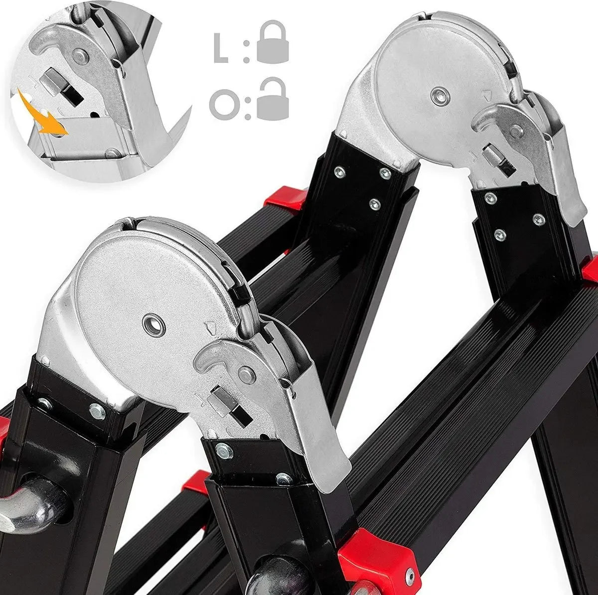 Telescoping Extension Ladder 4.8M Aluminum 150kg Max Capacity