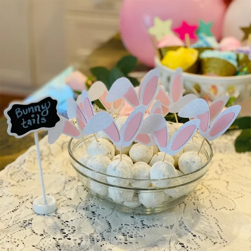 Cute Easter Bunny Ears Cupcake Toppers
