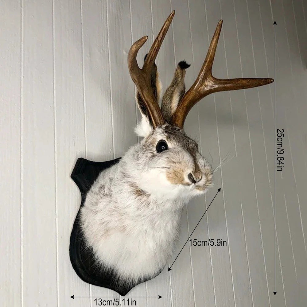 Easter Gift Bunny Head Antlers Wall Hanging Decoration