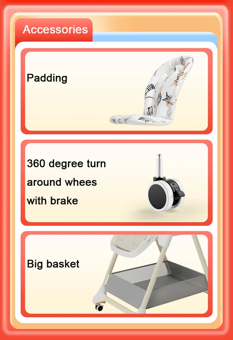 Baby Feeding Table Chair with Wheels