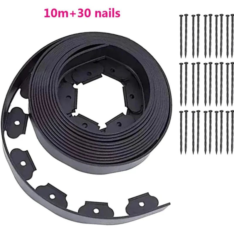 Garden Greening Grass Stone Divider With Thick Soil Barrier