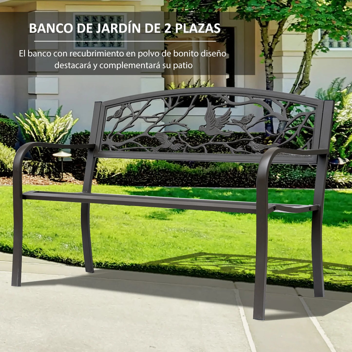 Outsunny brown animal Image backrest garden bench 127x60x85 cm