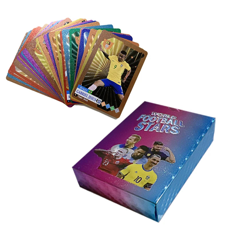 55-27PCS Football Cards Gold And Silver Limited Edition