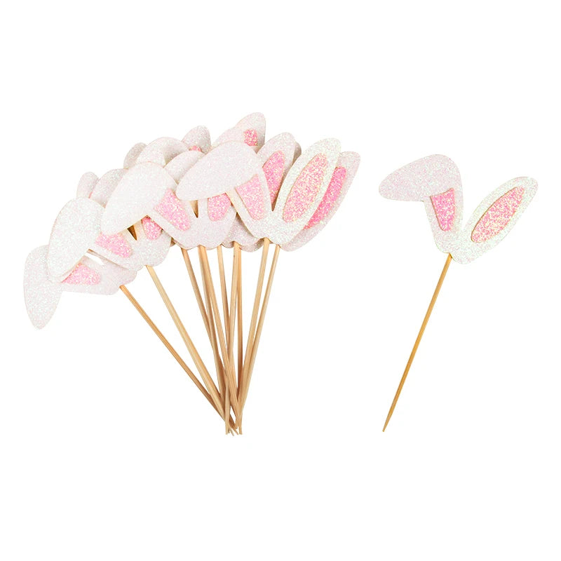 Cute Easter Bunny Ears Cupcake Toppers