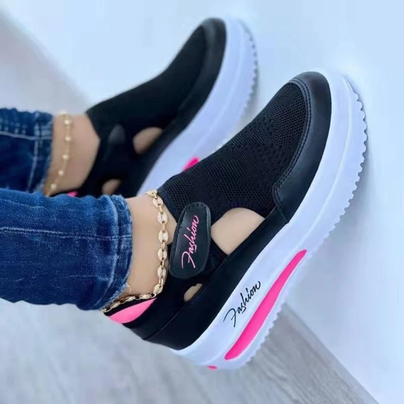Red Casual Shoes Women Breathable