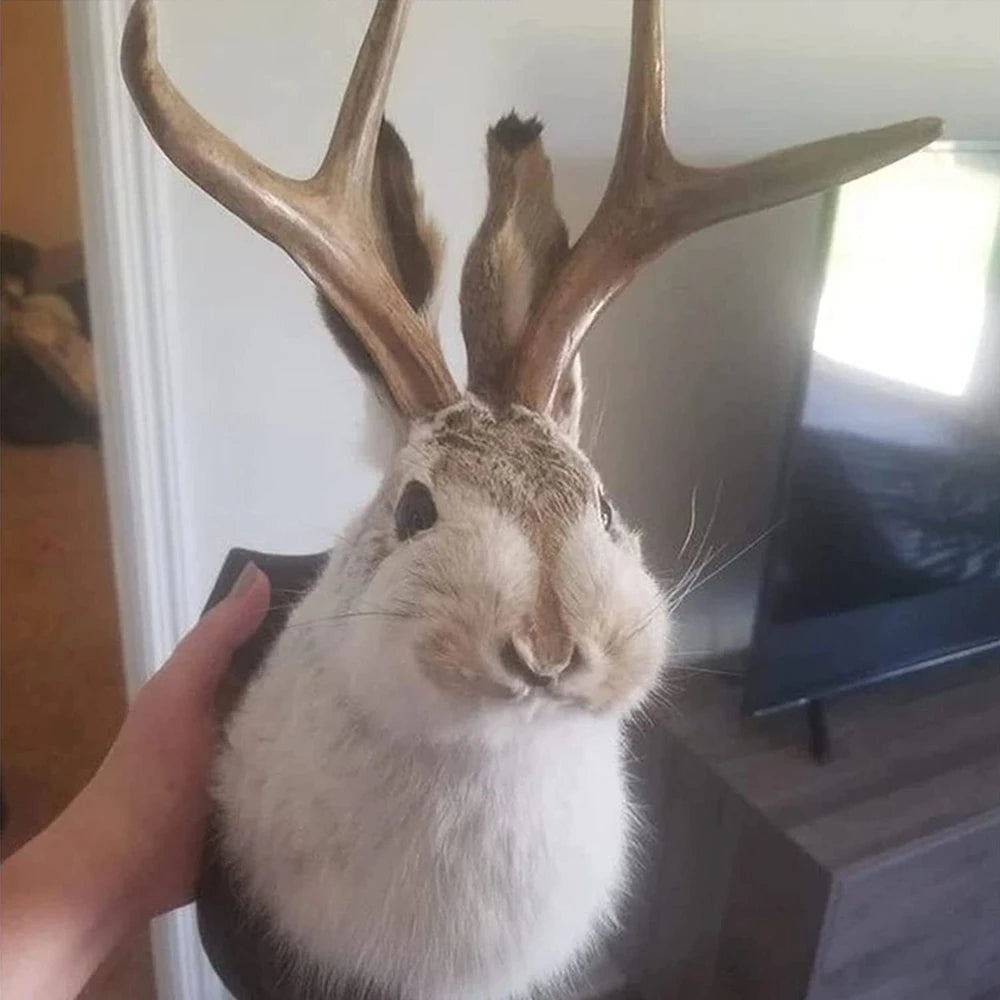Easter Gift Bunny Head Antlers Wall Hanging Decoration