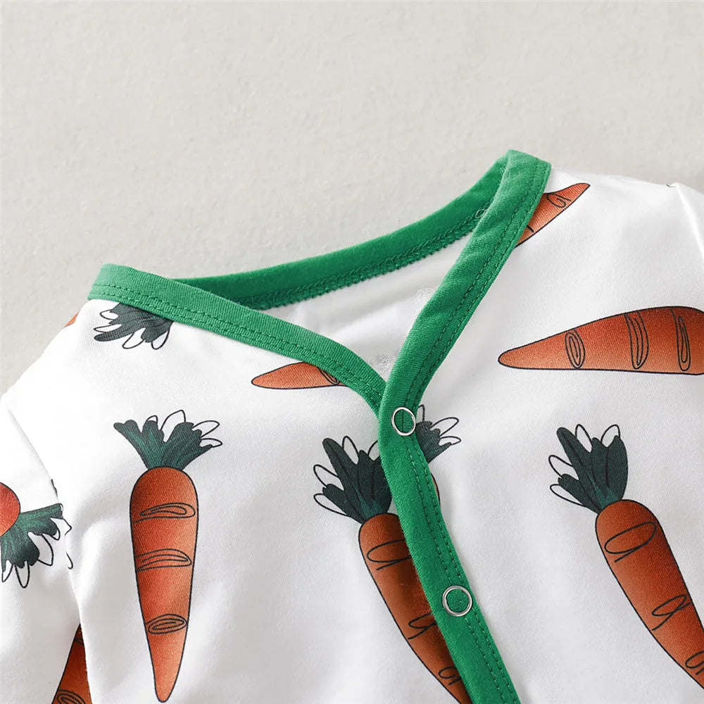 0-18M Baby Easter Clothes Cute Carrot Printed Jumpsuit