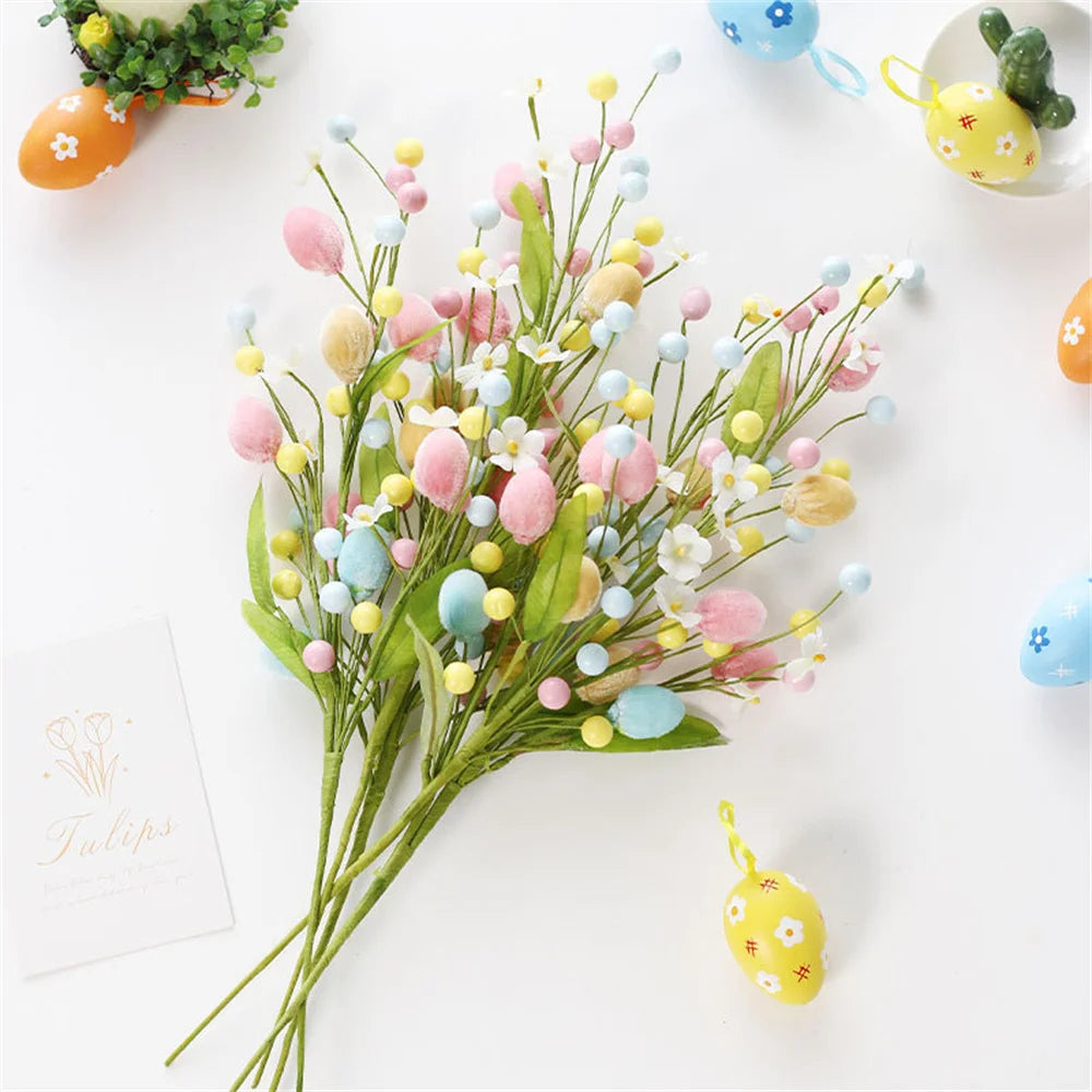 Easter Egg Tree Branch Fake Plant Happy Easter Decor