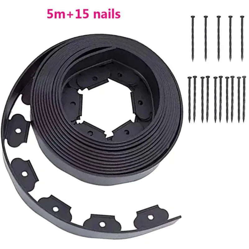 Garden Greening Grass Stone Divider With Thick Soil Barrier