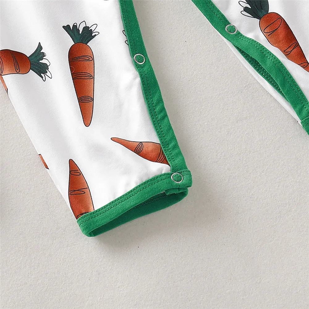 0-18M Baby Easter Clothes Cute Carrot Printed Jumpsuit