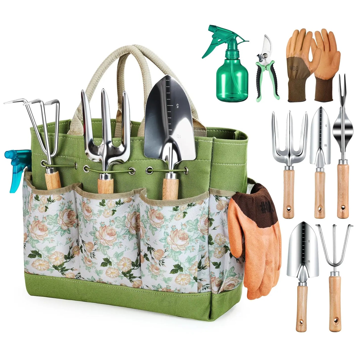 9 Piece Garden Weeding Tools Stainless Steel
