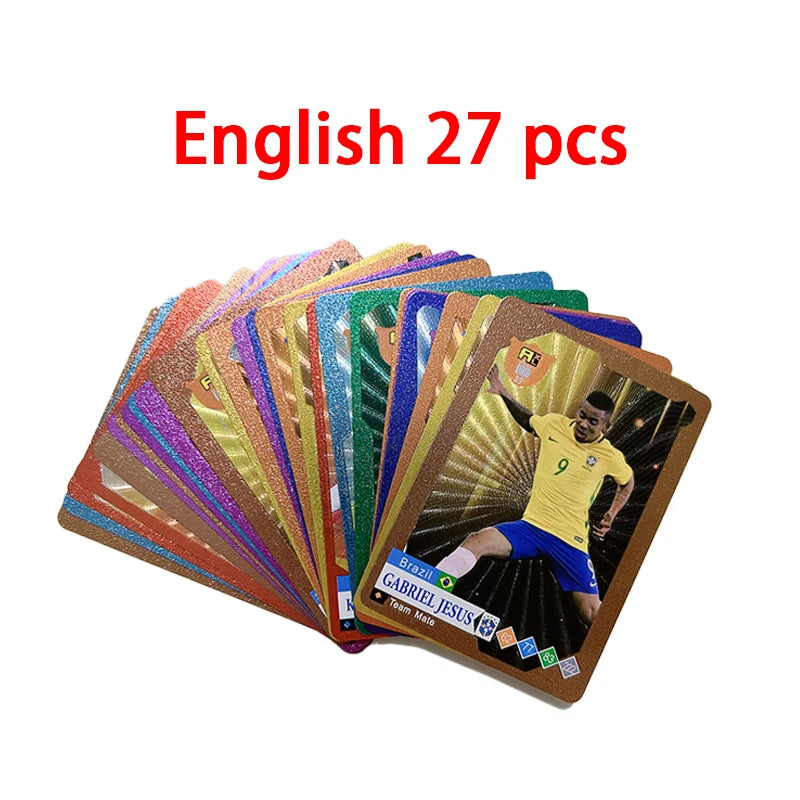 55-27PCS Football Cards Gold And Silver Limited Edition