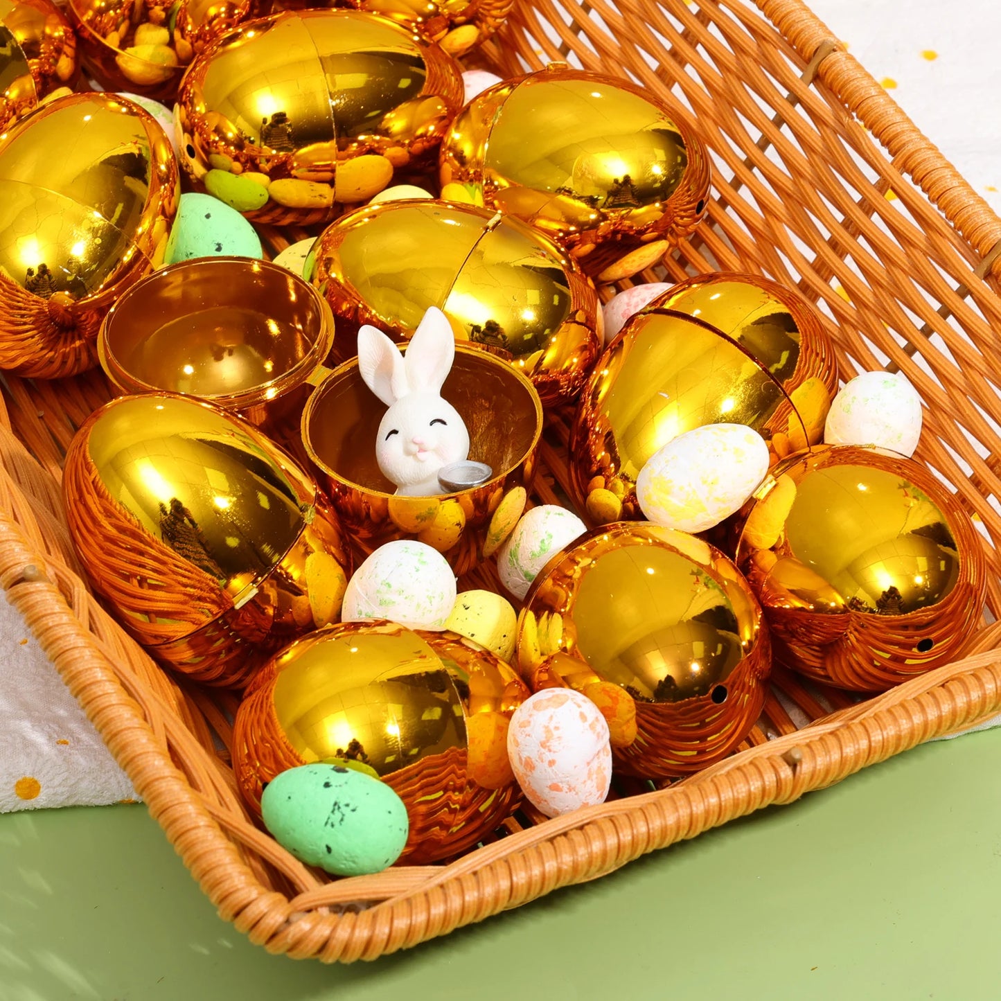 24/6PCS Easter Golden Egg Party Yard Game Prizes Supplies