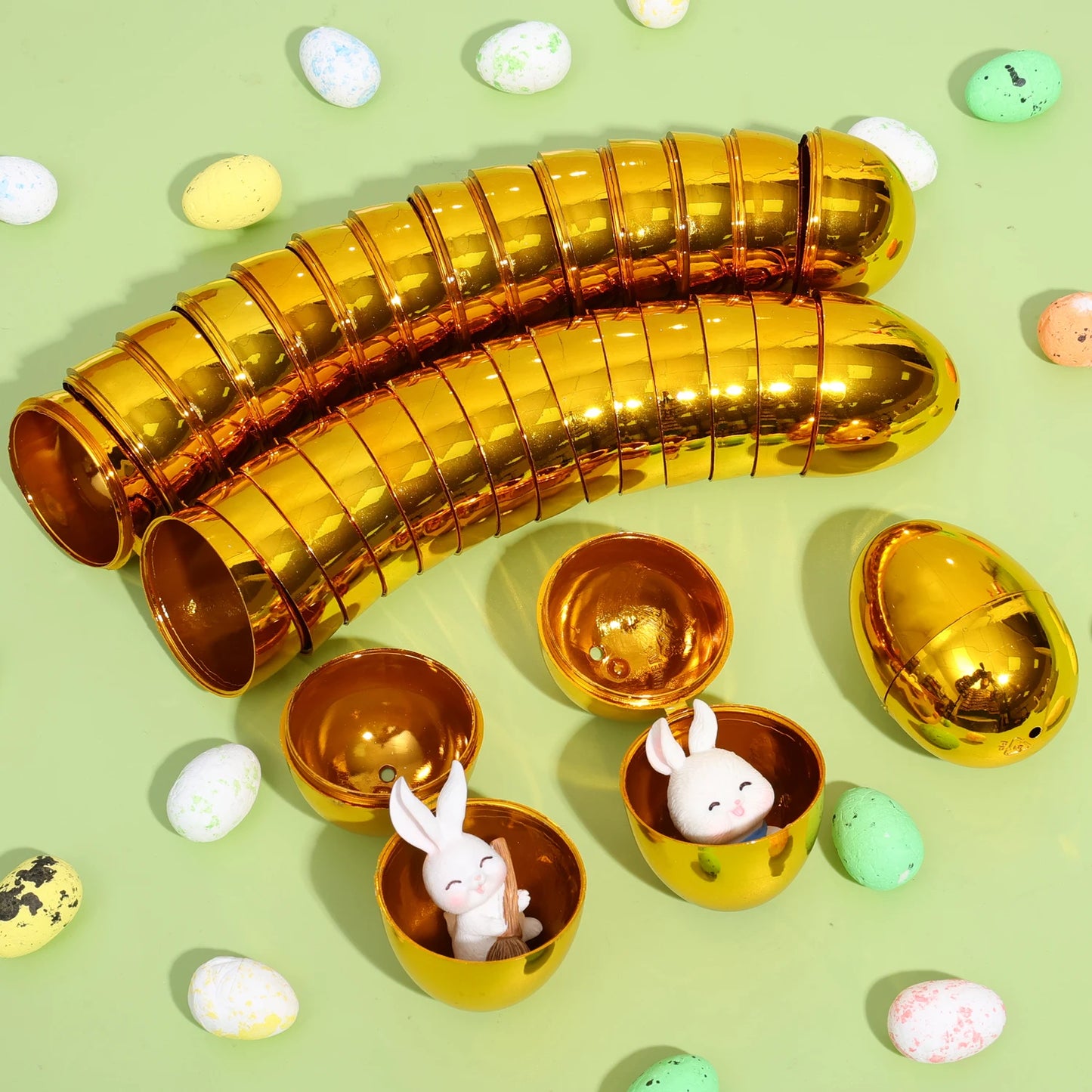 24/6PCS Easter Golden Egg Party Yard Game Prizes Supplies
