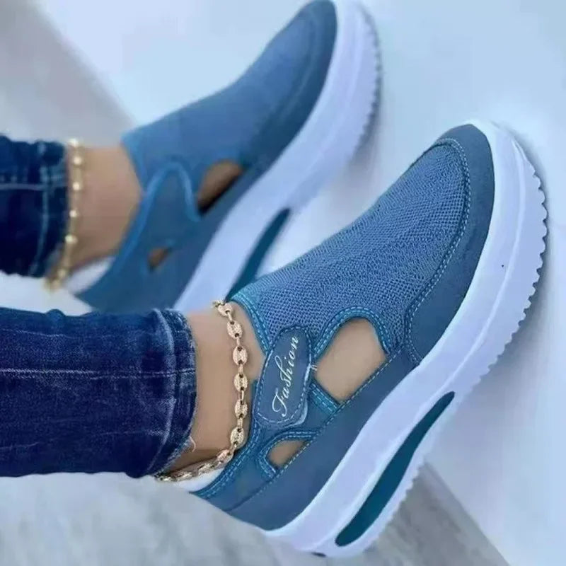 Red Casual Shoes Women Breathable