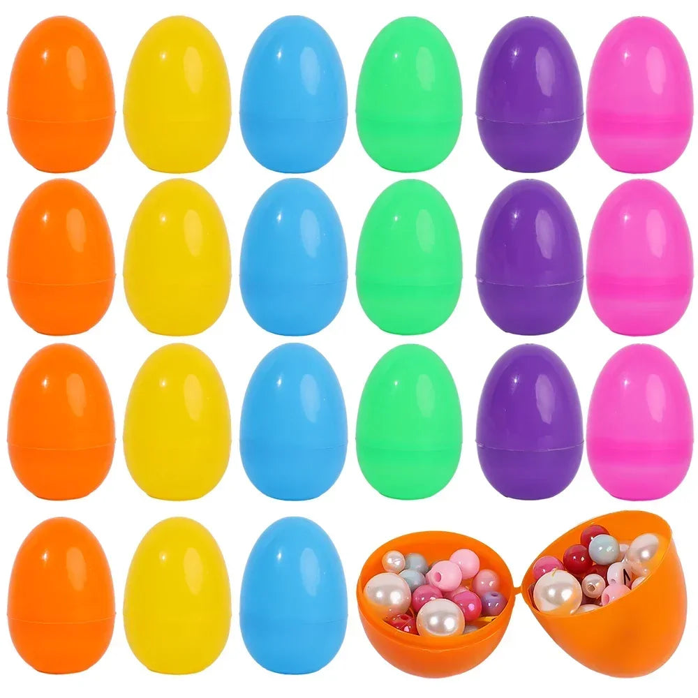 50/10PCS Easter Fillable Eggs Colorful Plastic