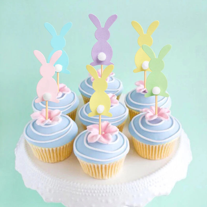 Cute Easter Bunny Ears Cupcake Toppers