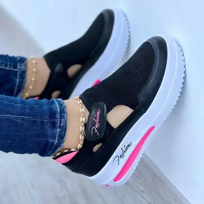 Red Casual Shoes Women Breathable