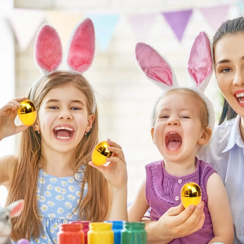 24/6PCS Easter Golden Egg Party Yard Game Prizes Supplies