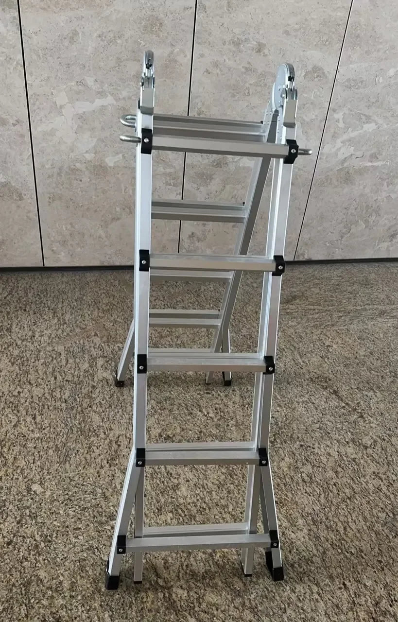Telescoping Extension Ladder 4.8M Aluminum 150kg Max Capacity