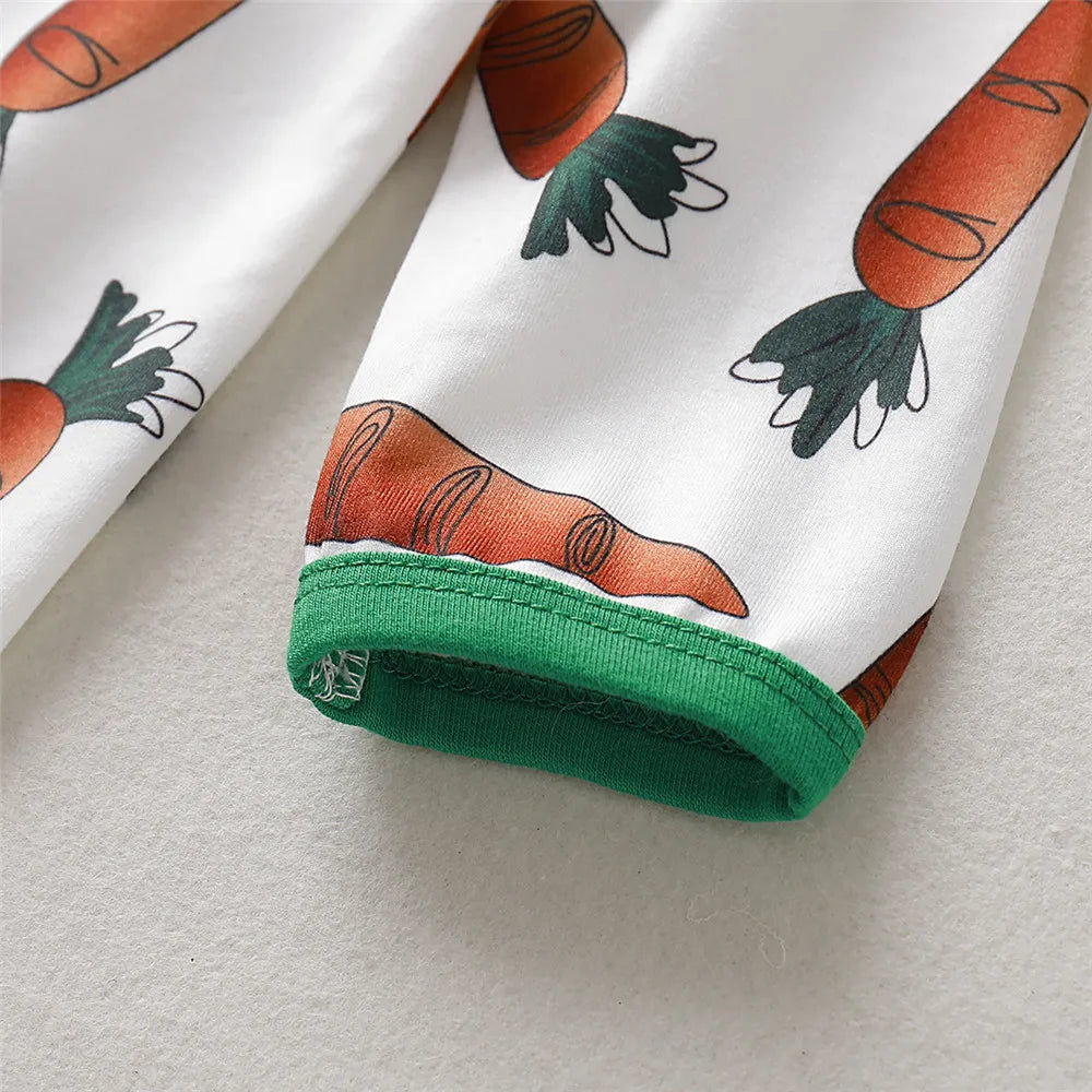 0-18M Baby Easter Clothes Cute Carrot Printed Jumpsuit