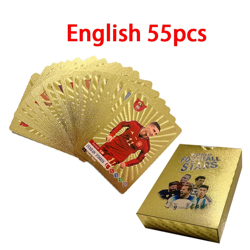 55-27PCS Football Cards Gold And Silver Limited Edition