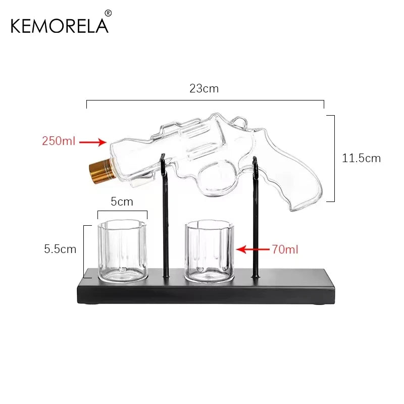 Revolver Glass Decanter Whiskey Glass Set Wine Dispenser