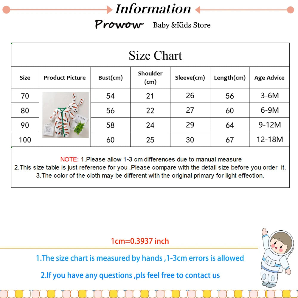 0-18M Baby Easter Clothes Cute Carrot Printed Jumpsuit