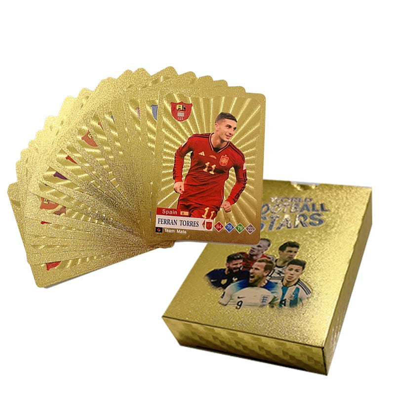55-27PCS Football Cards Gold And Silver Limited Edition
