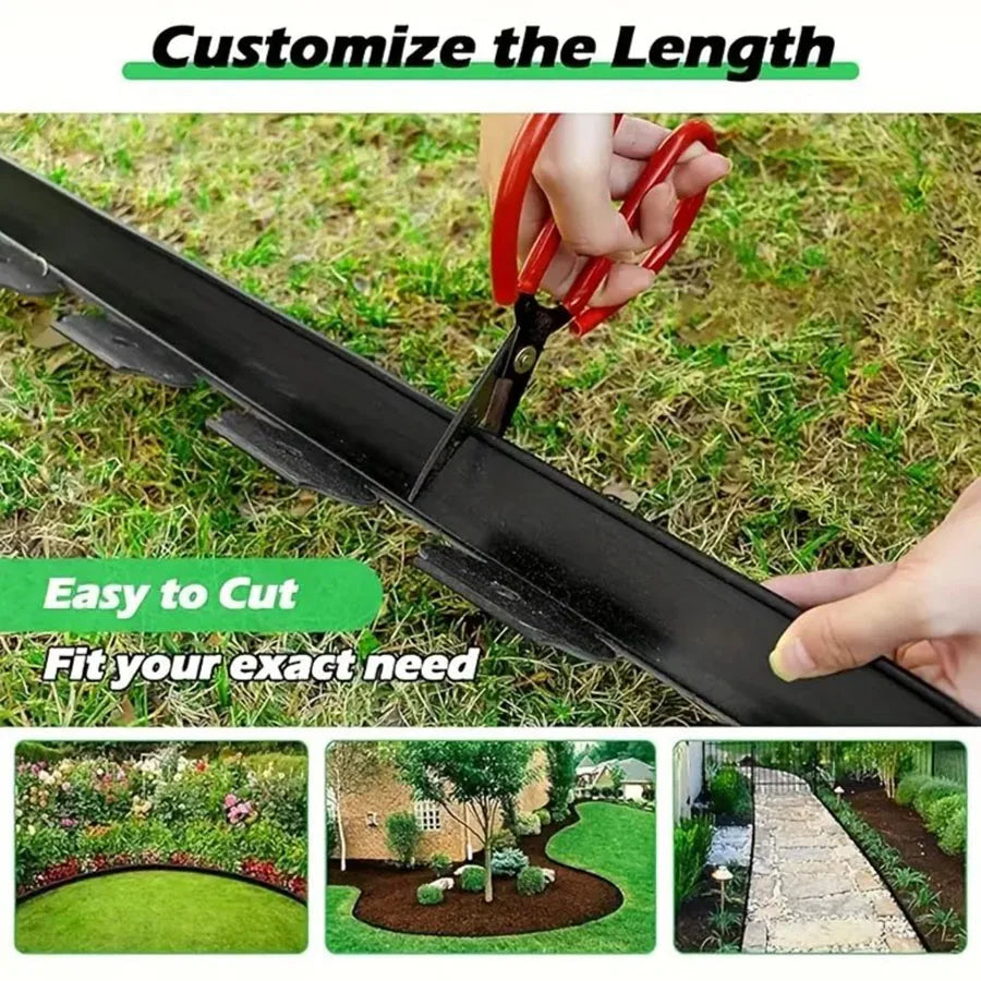 Garden Greening Grass Stone Divider With Thick Soil Barrier