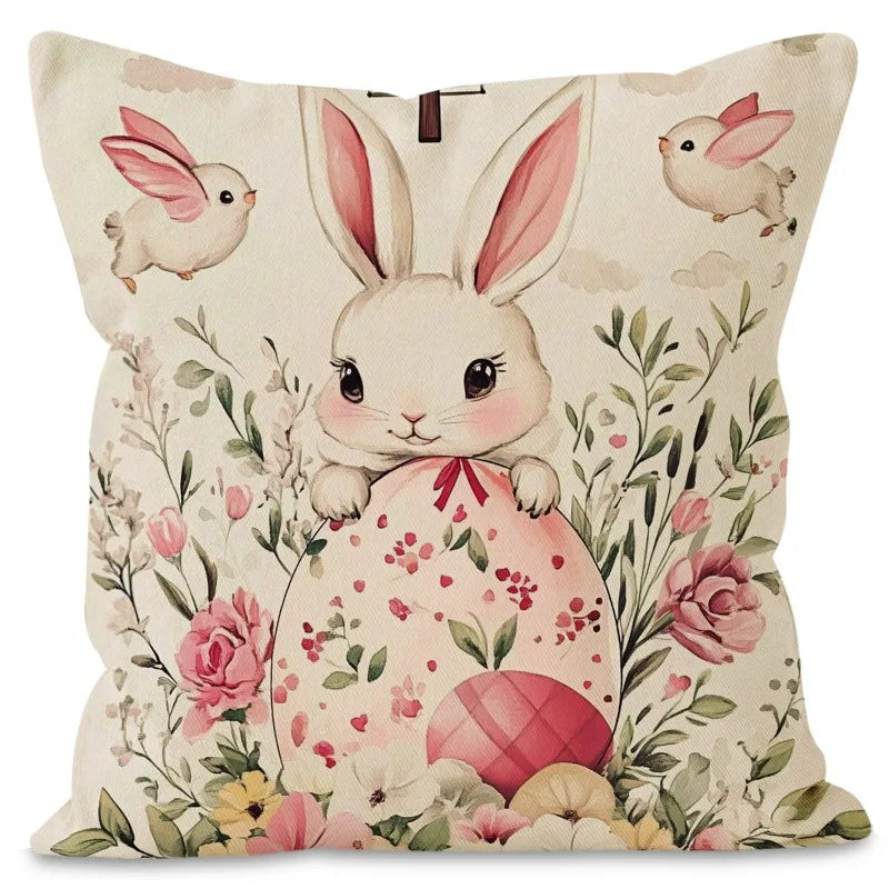 Easter Bunny Print Pattern Home Decor Pillowcase