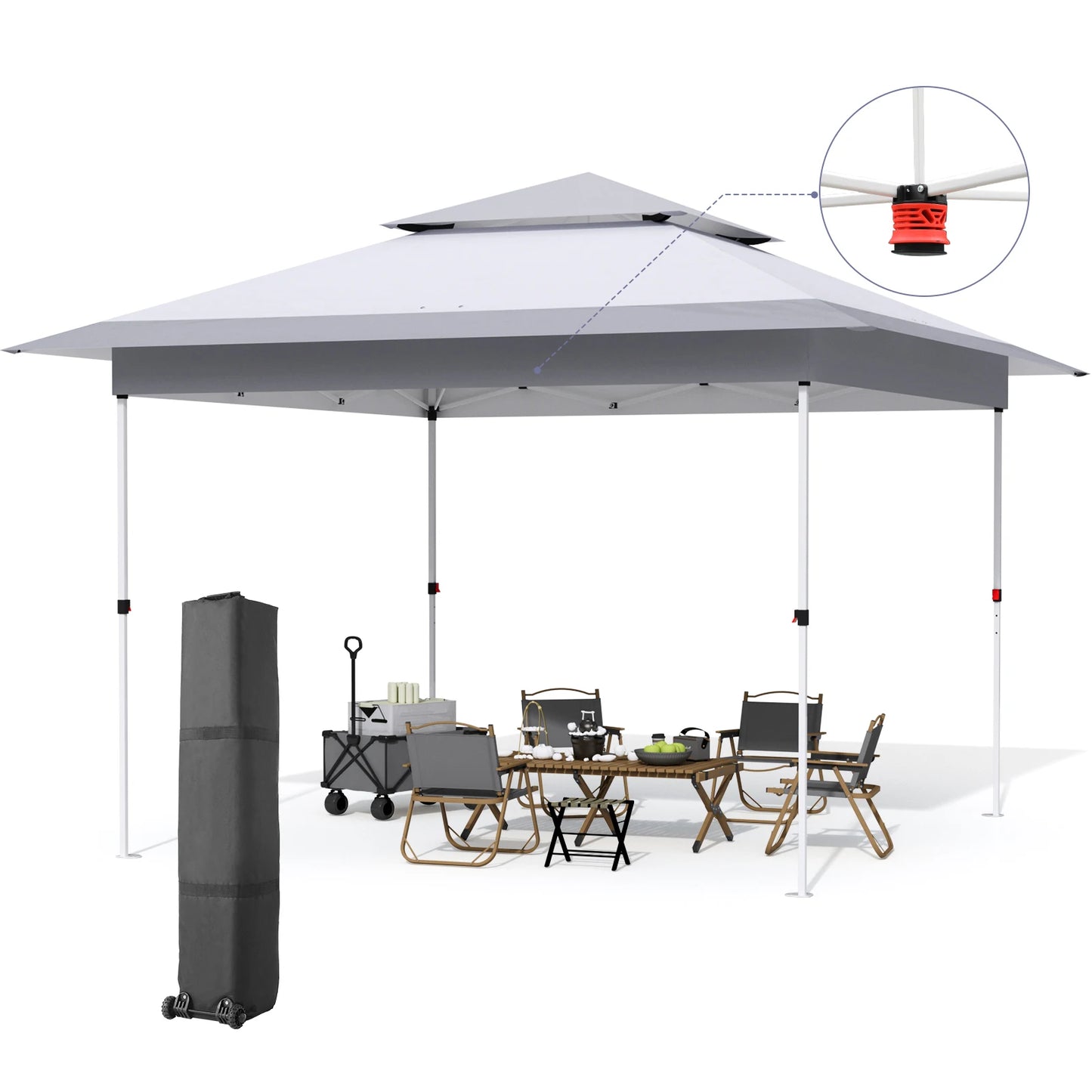 Gazebo Outdoor Pop up Canopy Tent 3.6x3.6m with Curtains and Shelter for Patio